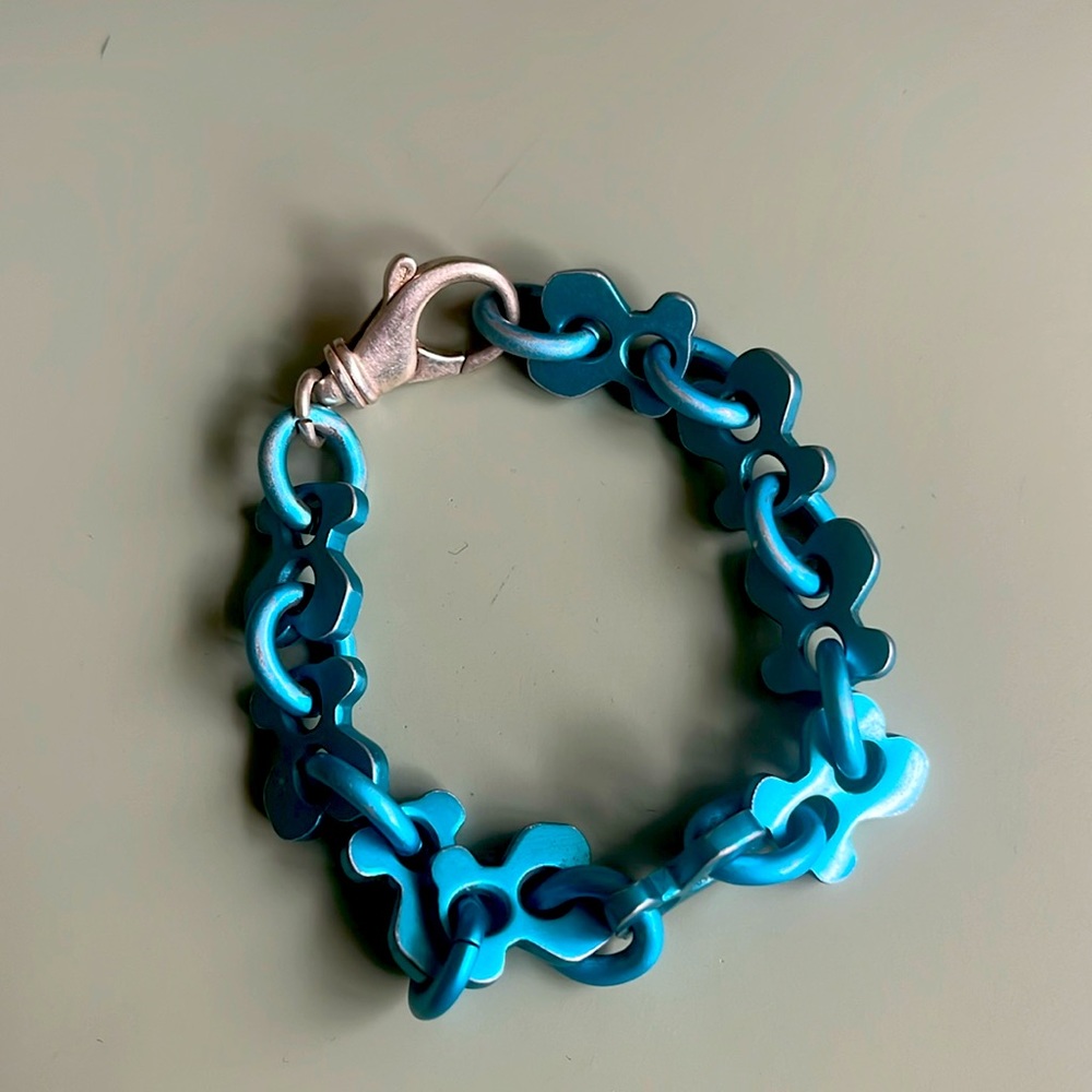 Tous blue metal chain bracelet